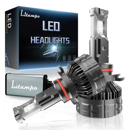 Litampo 9005/HB3 LED Headlight Bulbs 120W 25000 LM 800% Super Brightness Pack of 2