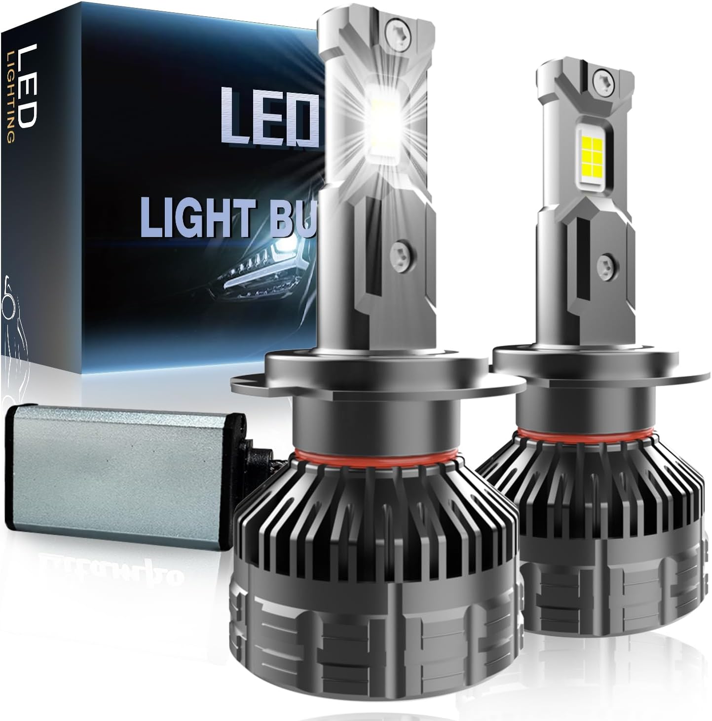 Litampo H7 Light Bulbs, 25000LM 800% Brighter High Power 120W Fog Light Bulbs