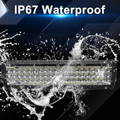 Litampo 12Inch LED Light Bar, 5 Row Spot Lights 150W 15000LM Backup Light Bumper Work Light with Wiring Harness Kit for Off Road Fog Light Driving Light on Truck SUV ATV UTV