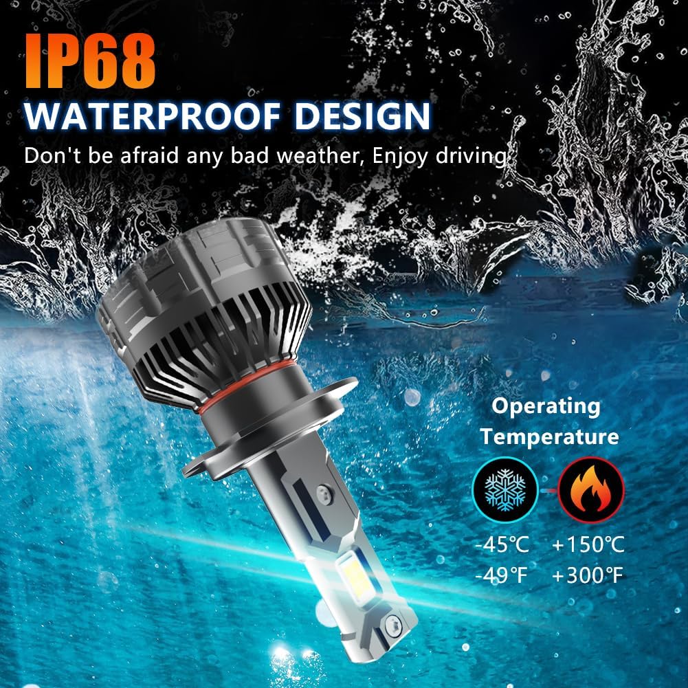 Litampo H7 Light Bulbs, 25000LM 800% Brighter High Power 120W Fog Light Bulbs